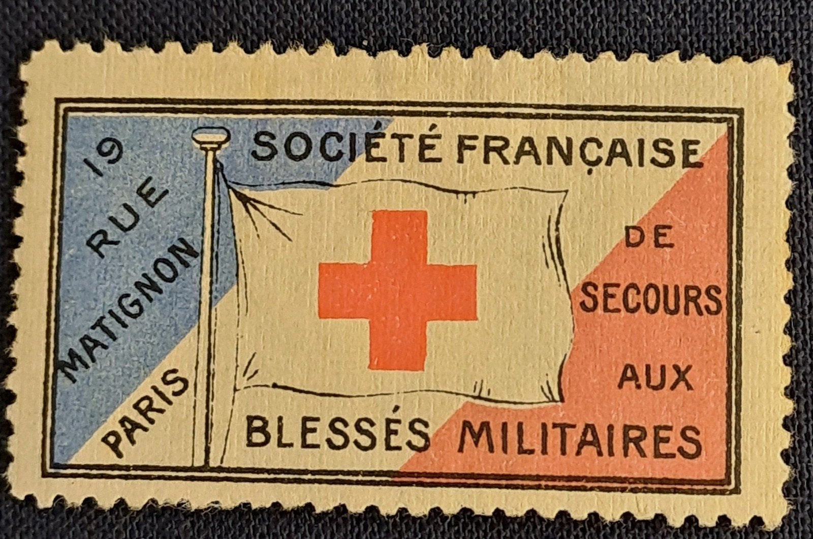 Franse Rode Kruis Zegel - Société Française de Secours, Ophalen of Verzenden