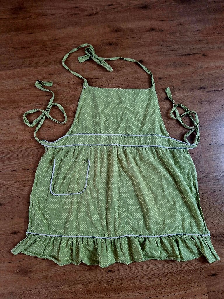 Retro Katoenen Schort van Arabelle met Ruches en Volant, Ophalen of Verzenden, Gebruikt, Overige typen