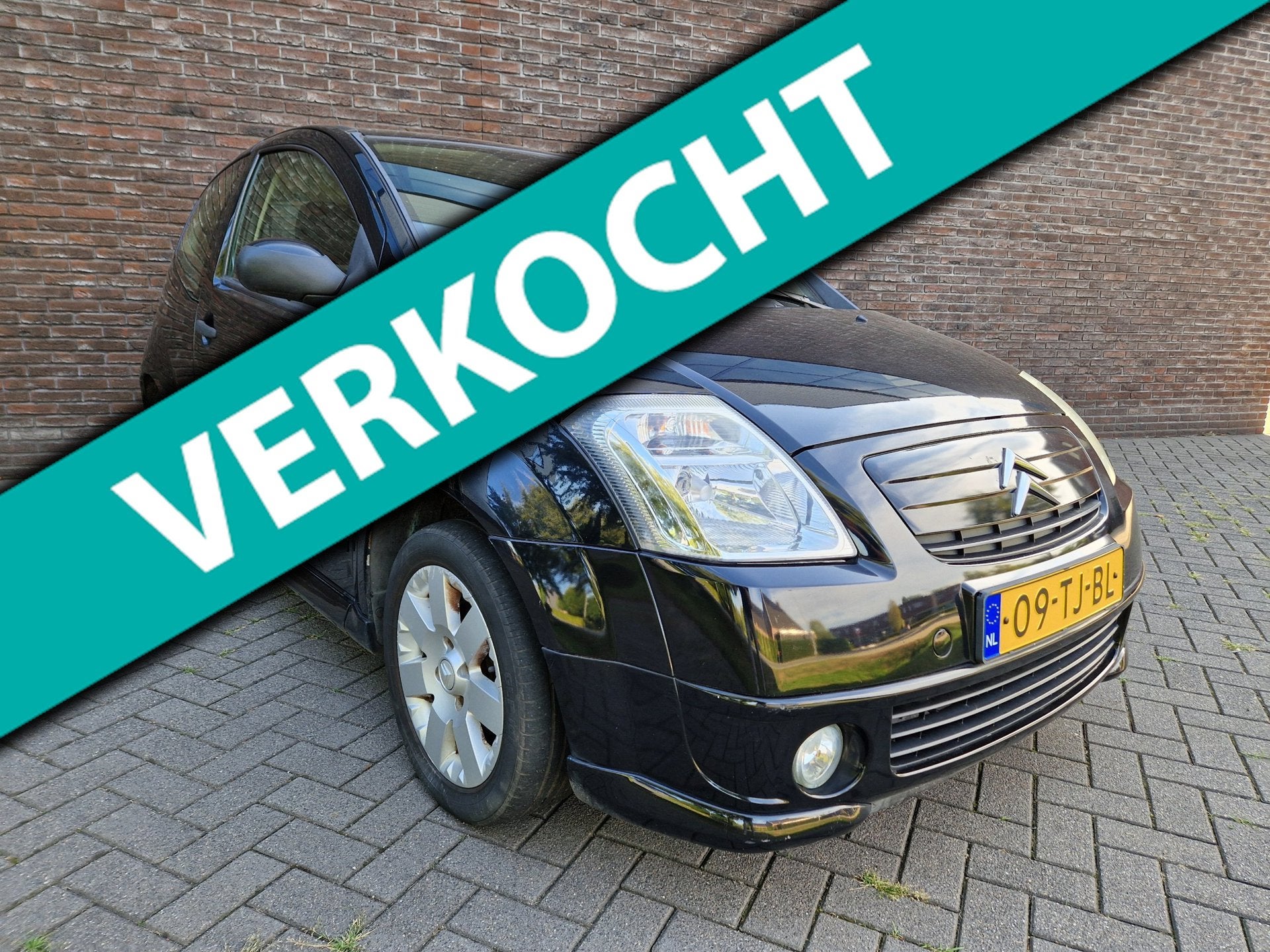 Citroen C2 1.4i VTR trekhaak airco APK 08-'27 LM velg PDC, Auto's, Voorwielaandrijving, Dealer onderhouden, Zwart, 4 cilinders