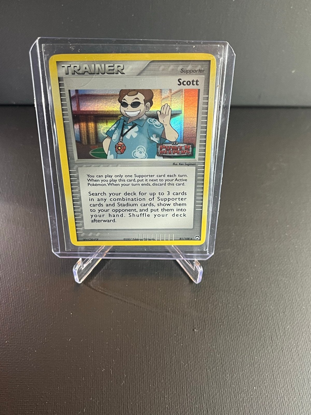 Pokémon Kaart: Scott Supporter Trainer (Foil), Ophalen of Verzenden, Gebruikt, Losse kaart, Foil