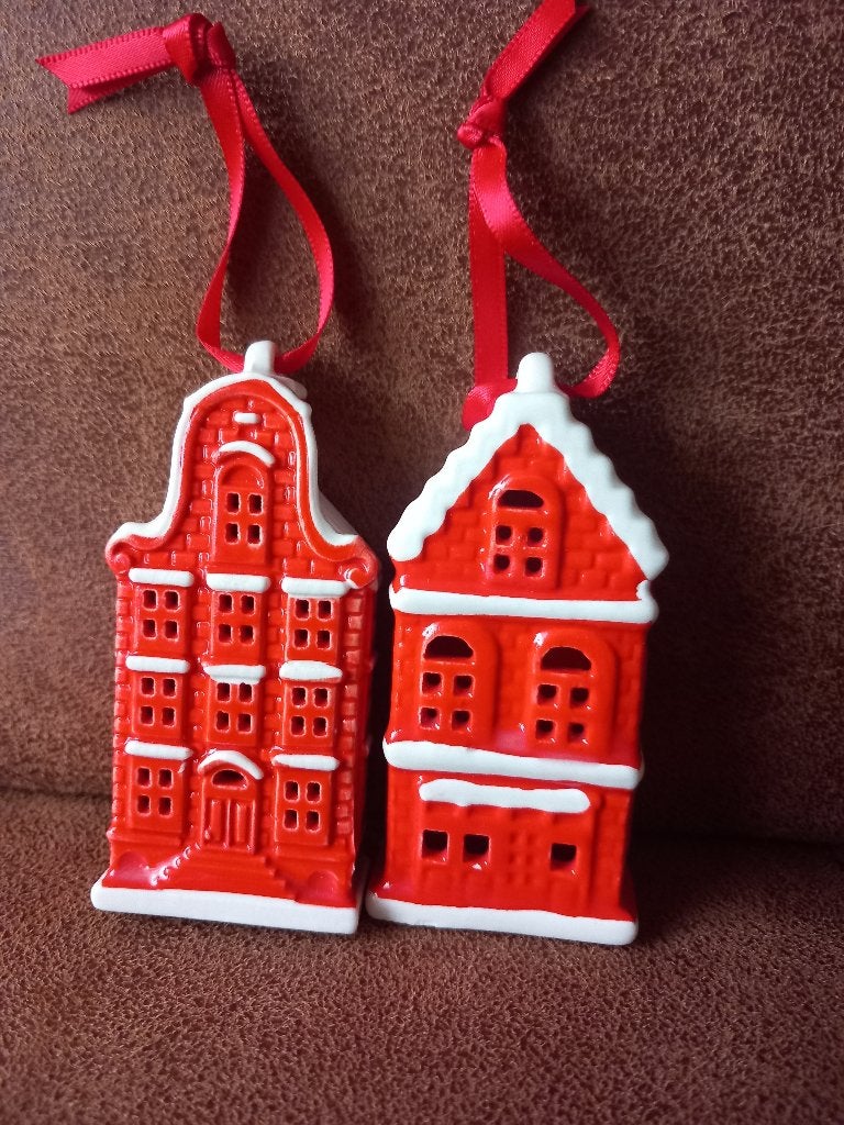 Gevelhuisjes voor in de kerstboom, Diversen, Kerst, Ophalen of Verzenden, Zo goed als nieuw