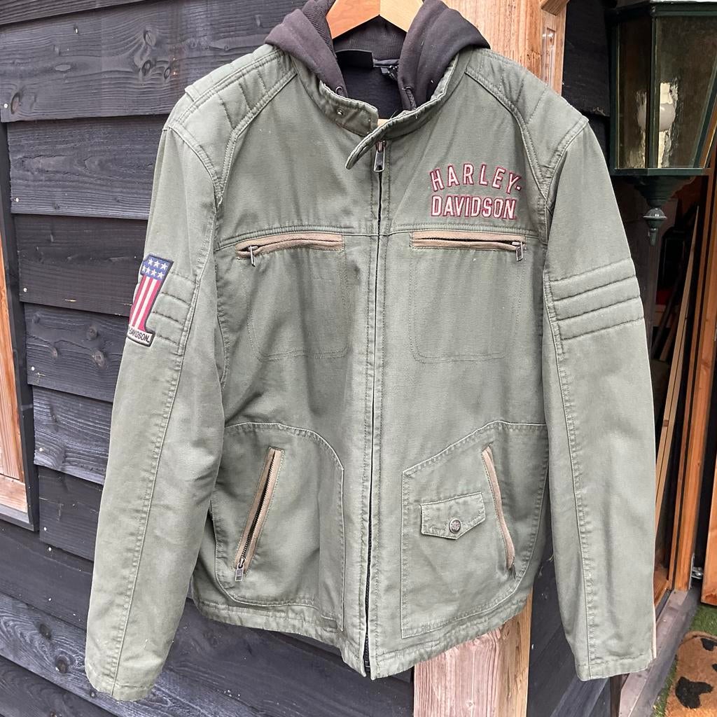 Harley-Davidson textiele motorjas met bodywarmer capuchon, Ophalen of Verzenden, Tweedehands, Heren, Jas | textiel