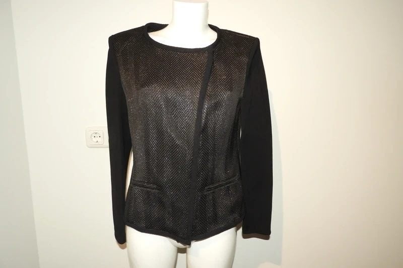 Marccain zwart jasje fijn glinster structuur stof Als Nieuw4, Kleding | Dames, Maat 38/40 (M), Verzenden, Zwart, Zo goed als nieuw