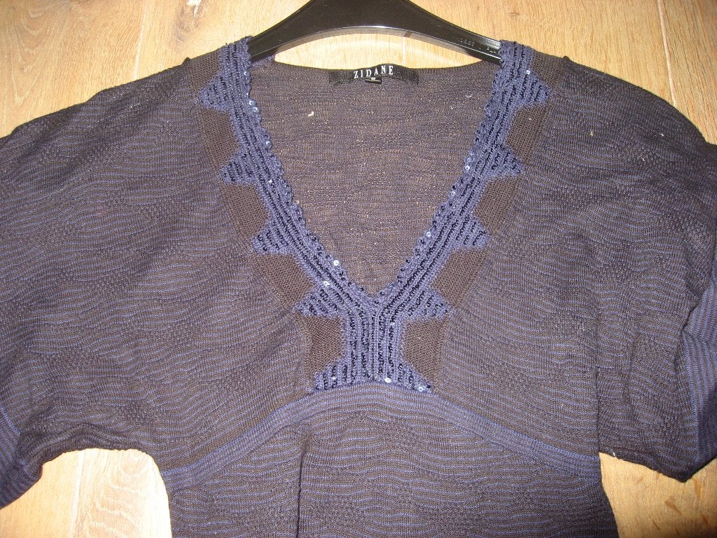 leuk blauw / zwart jurkje Zidane, mt S, Zo goed als nieuw, Maat 36 (S), Boven de knie, Zidane