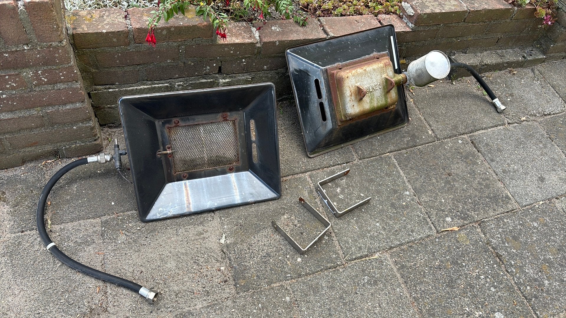 Alke 8 terrasheaters verwarming op Gas 2stuks, Ophalen, Gebruikt, Gas, Wand