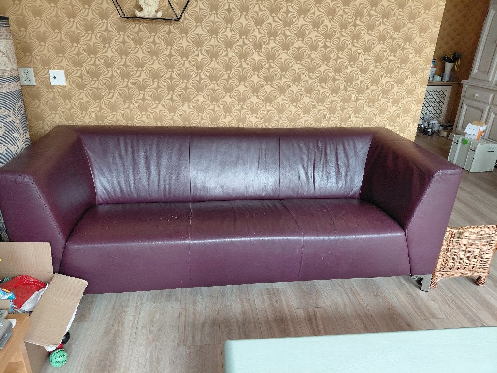 bankstel met fauteuil, Huis en Inrichting, Ophalen, Gebruikt, Driepersoons, Rechte bank