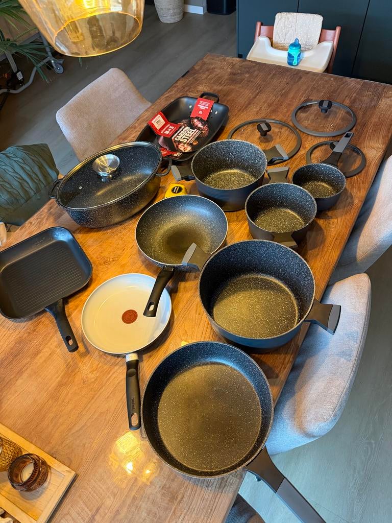 Pannenset Edenberg, Blokker, ReCo, Merten & Storck, Huis en Inrichting, Keuken | Potten en Pannen, Gebruikt, Pannenset, Rvs, Ophalen