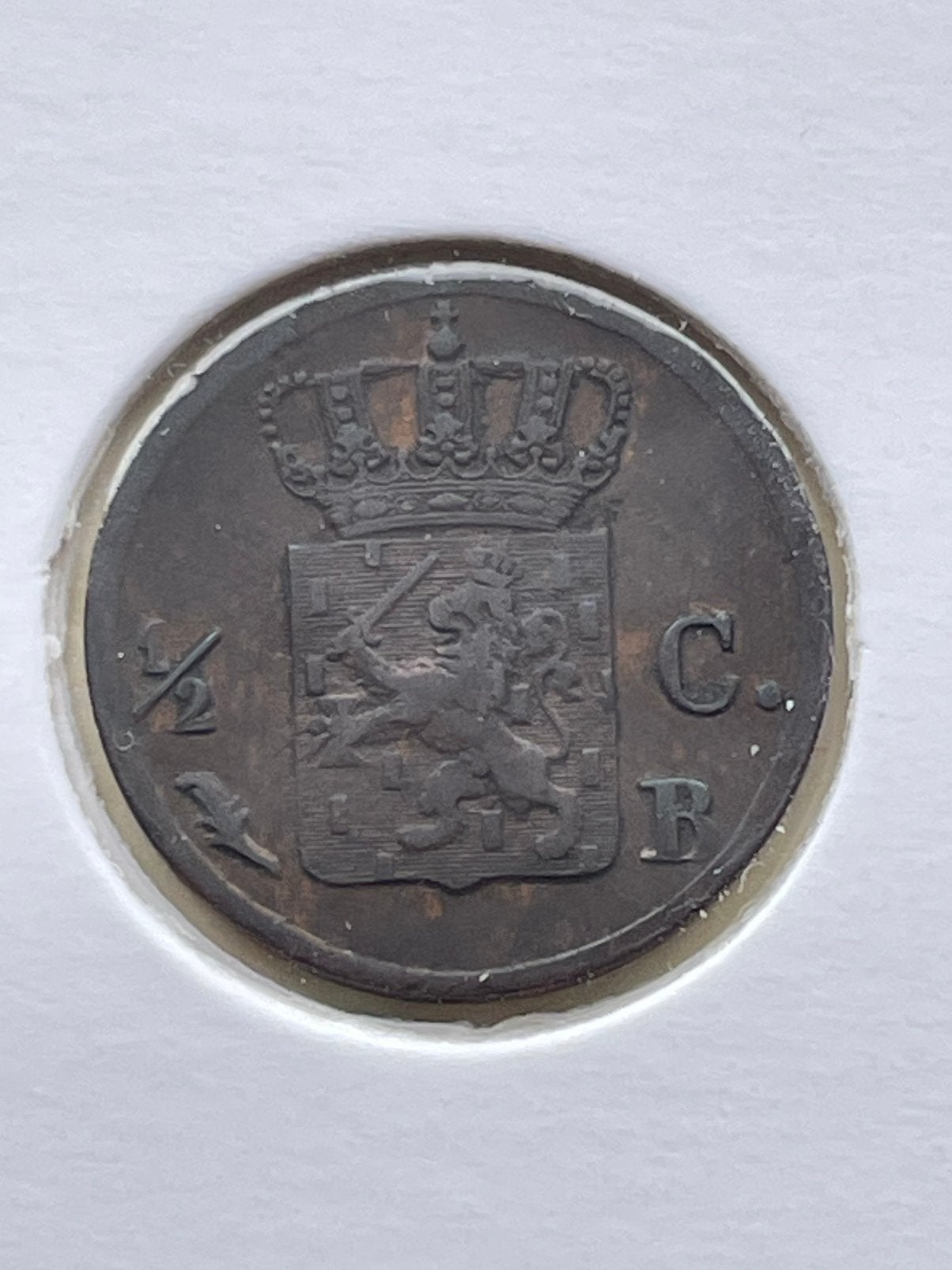 Halve cent 1826 Brussel zfr. Zeldzaam, Verzenden, Koning Willem I, Overige waardes