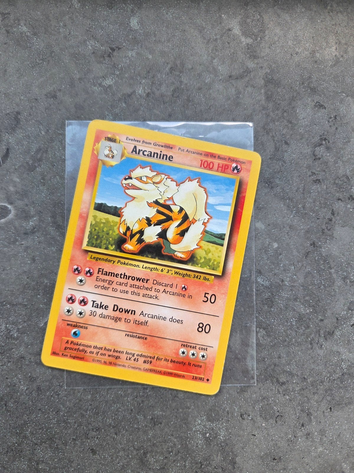 Arcanine 23/102 Base Set, Hobby en Vrije tijd, Ophalen of Verzenden