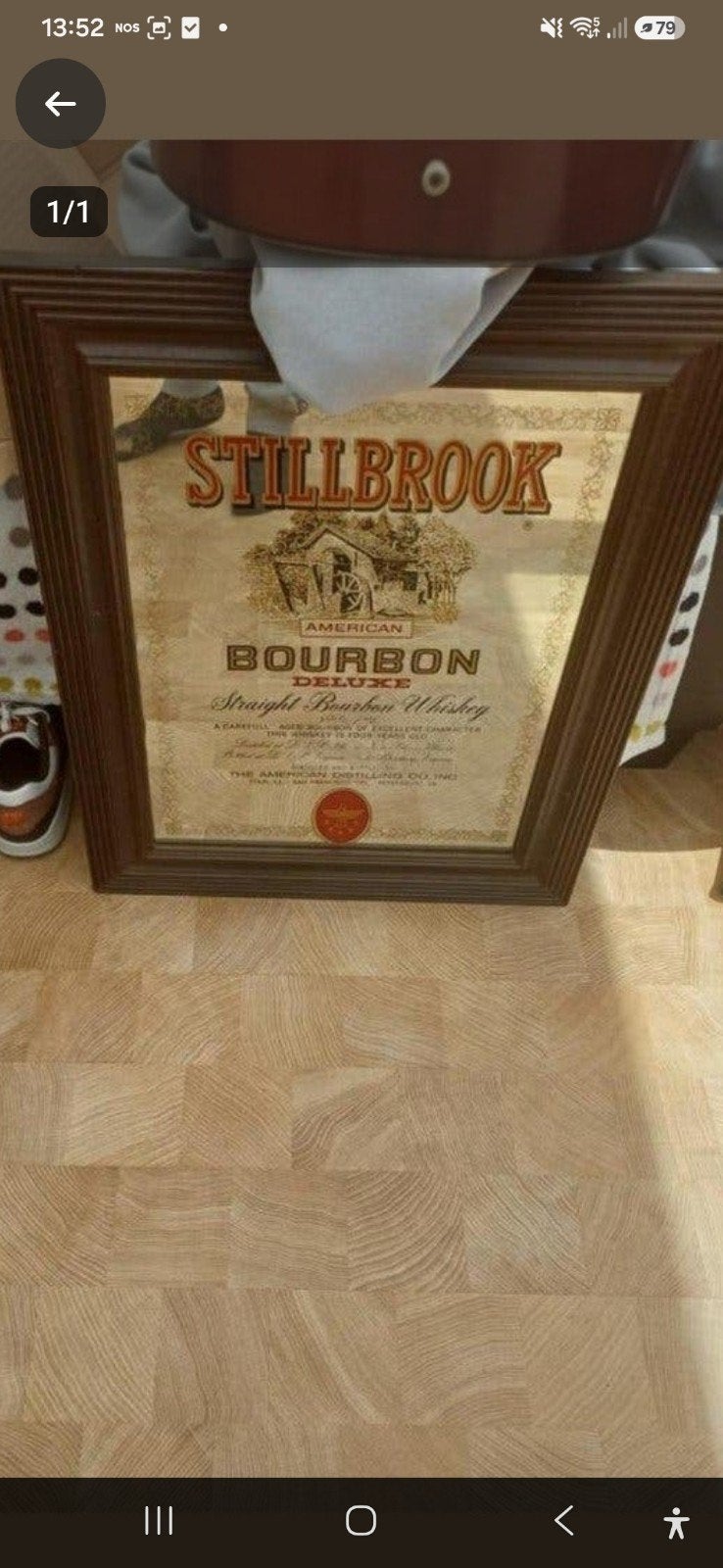spiegel Stillbroo American Bourbon Deluxe Whiskey Ingelijst, Verzamelen, Ophalen, Zo goed als nieuw, Reclamebord