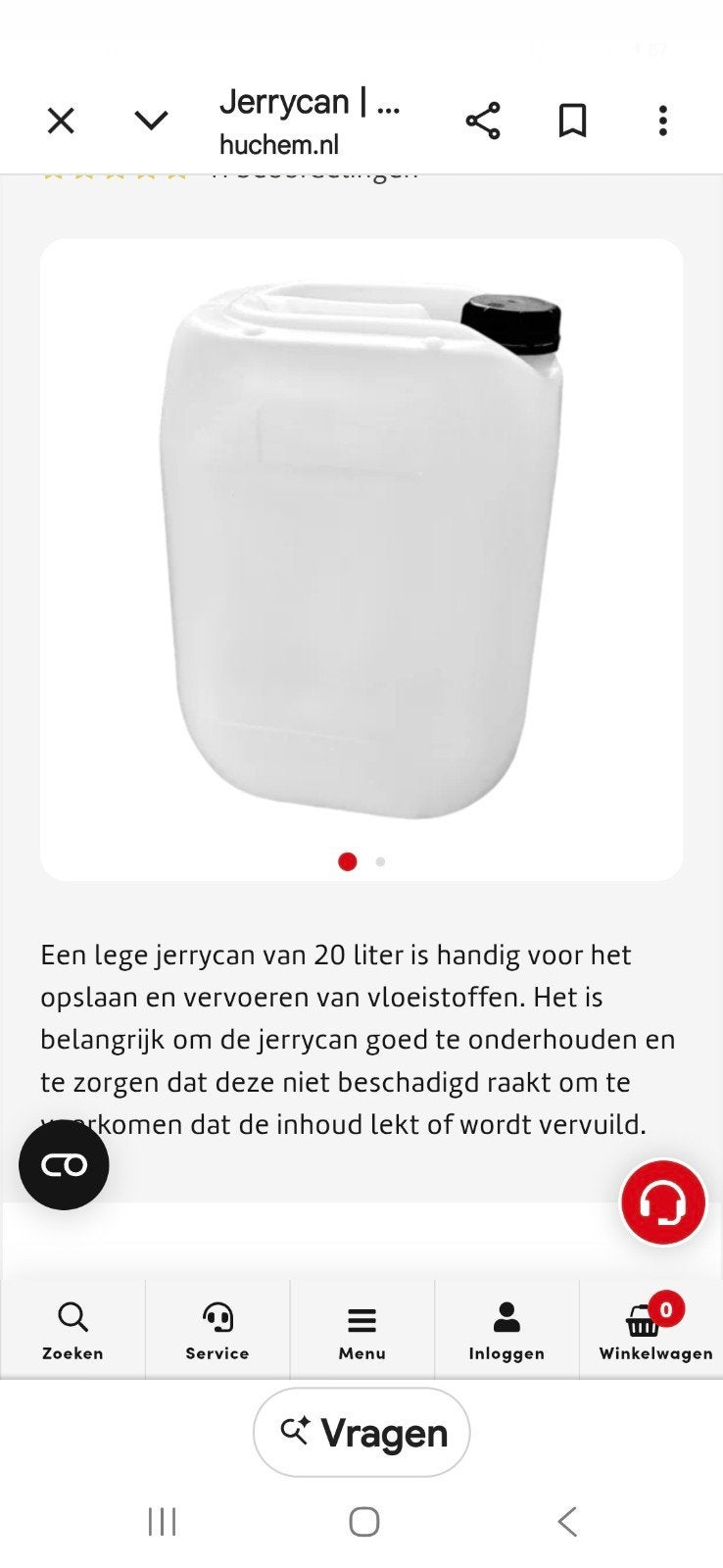 Jerrycan 20 liter - Ideaal voor vloeistoffen, Ophalen, Zo goed als nieuw