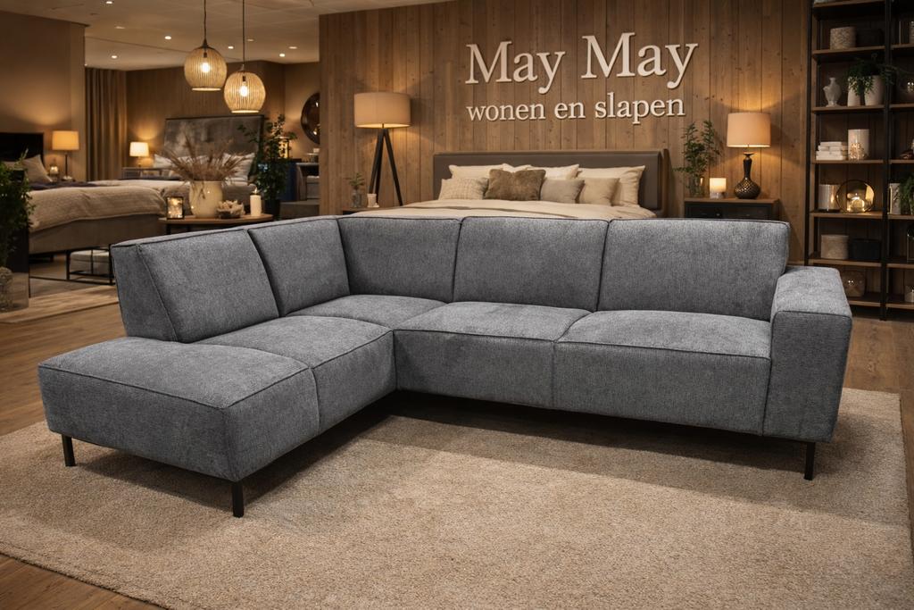 Hoekbank Enzo L-260 X 195 Grijs stof Direct/LeverbaarE-2240, Ophalen, 250 tot 300 cm, #Hoekbank#Loungebank#Seats#Banken#Meubel#Wonen