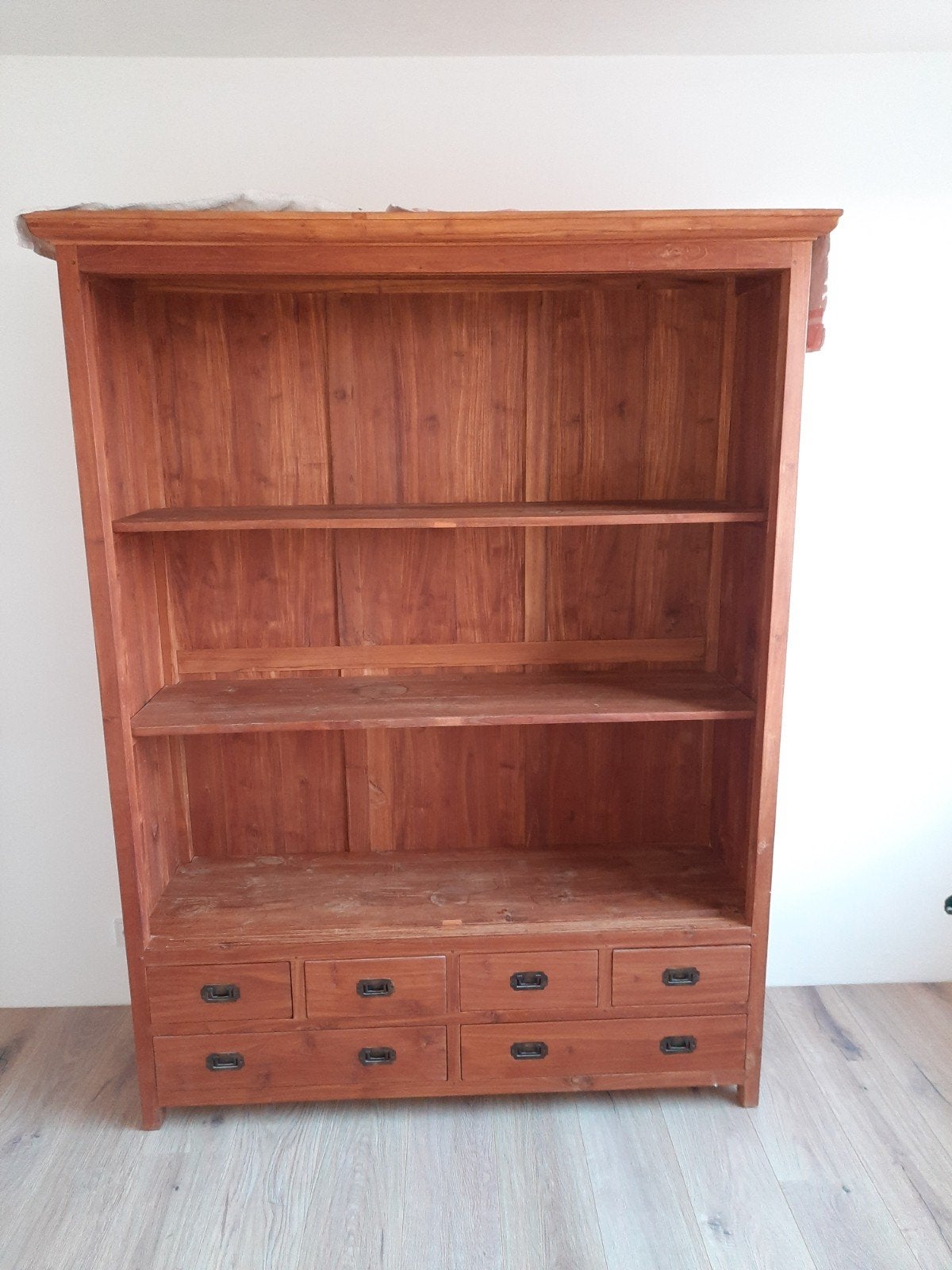 Teakhouten kast, Ophalen, Met plank(en), Gebruikt, 150 tot 200 cm