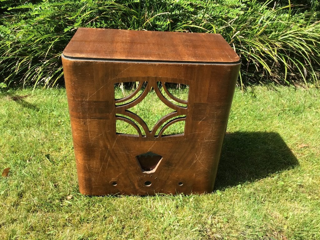 Vintage houten radiokast decoratie, Ophalen