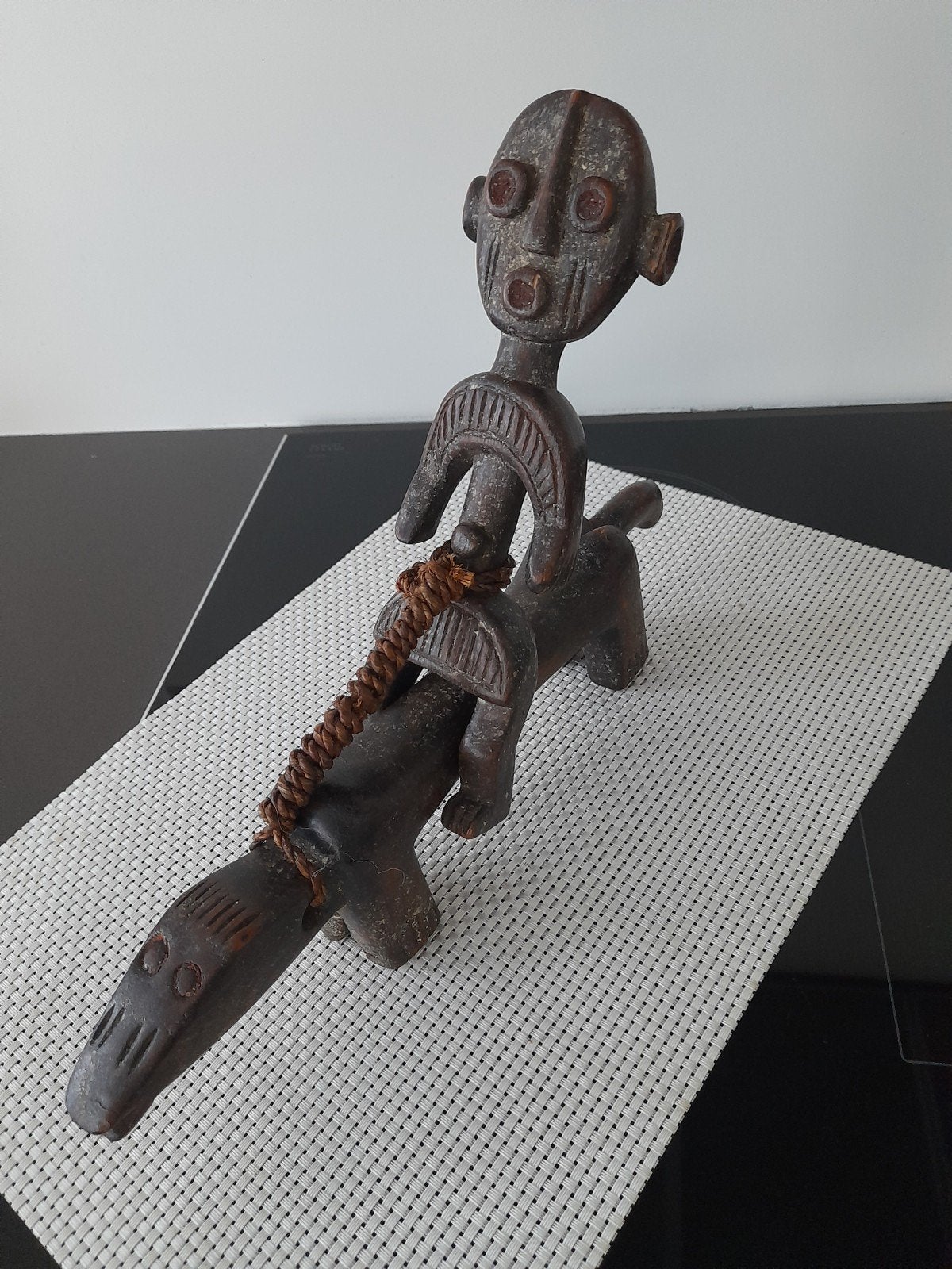 Dogon  Mali ruiter, Hout, Bruin, Afrika, Handgemaakt