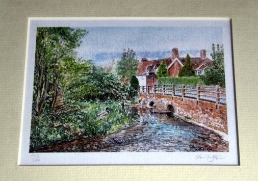 Tekening/painting Grenville Allen - in passe-partout - nieuw, Ophalen, Tekening