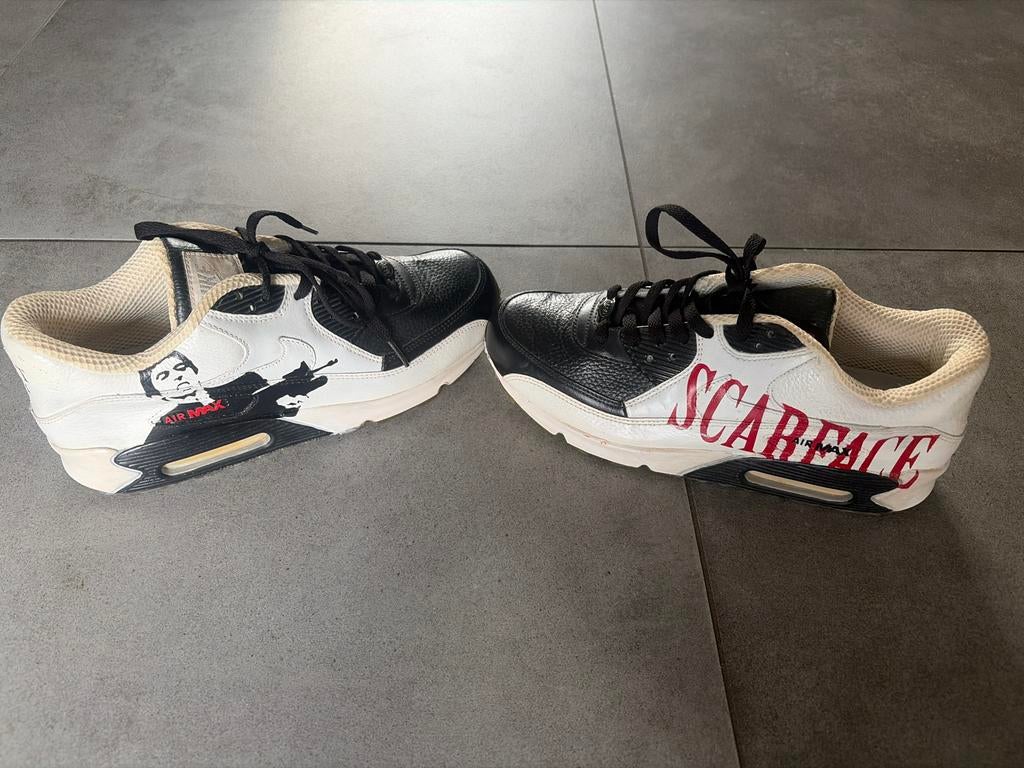 Nike Air Max Scarface Custom Sneakers, Zwart, Nieuw, Ophalen of Verzenden, Sneakers of Gympen