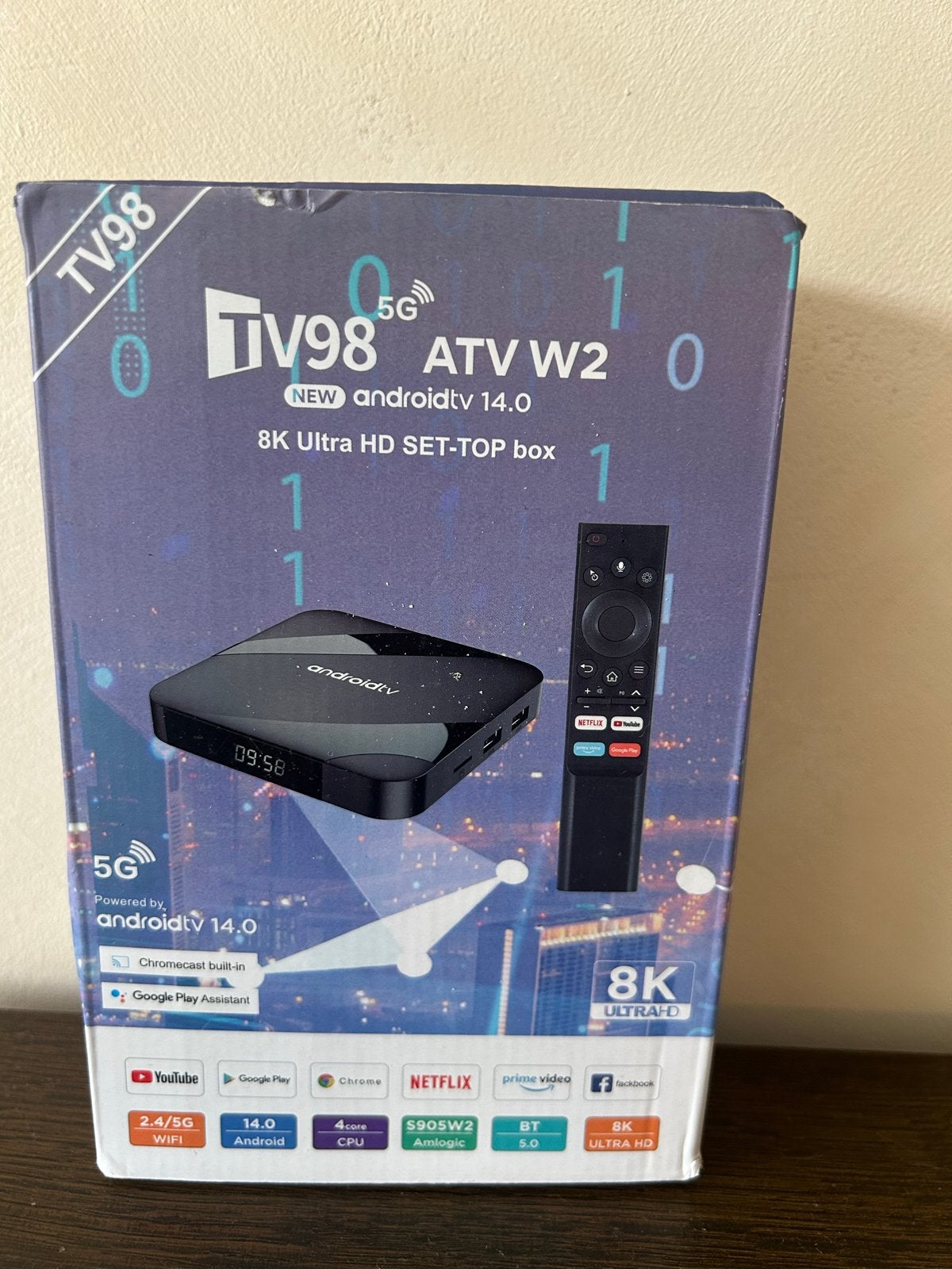 TV98 8K Ultra HD Android TV Box met Android 14, Ophalen of Verzenden, Nieuw, HDMI, Zonder harde schijf