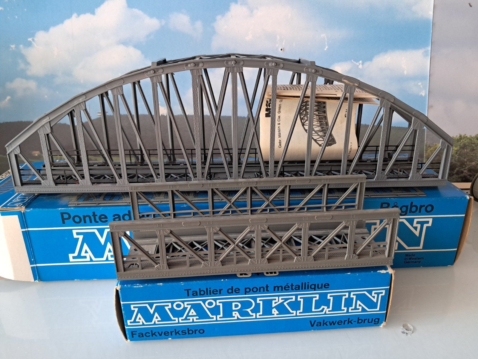 MARKLIN  7263 EN 2 X 7262 K en M RAILS, Ophalen of Verzenden, Wisselstroom, Brug, Tunnel of Gebouw, Märklin