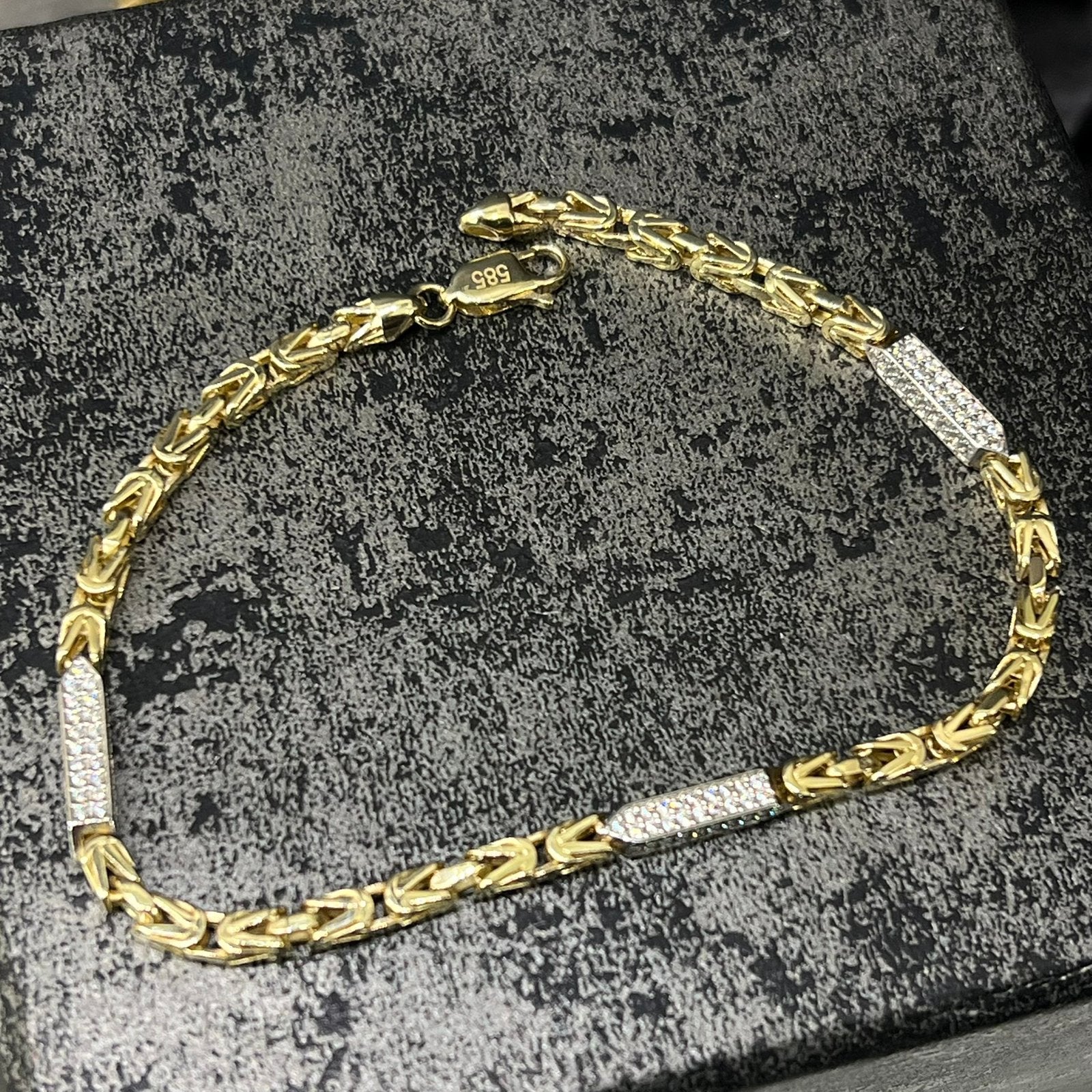 14k gouden armband koningsschakel nieuw, Ophalen of Verzenden, Zo goed als nieuw, Goud