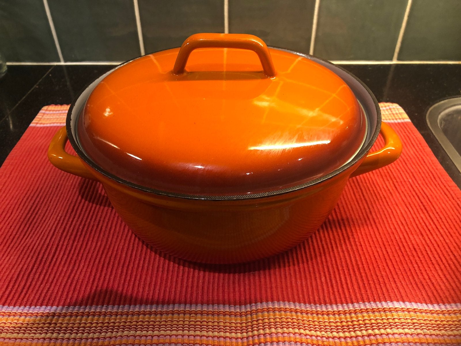 t.k.Nahrath Germany braadpan faitout gietijzer 24cm INDUCTIE, Ophalen, Gietijzer, Braadpan