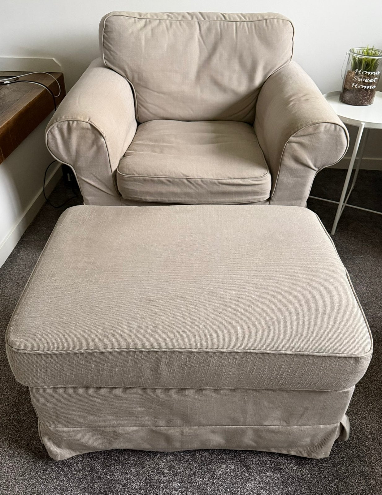 IKEA EKTORP fauteuil met voetenbank (nog 1 set bsb), Ophalen, Gebruikt, 75 tot 100 cm, 100 tot 125 cm