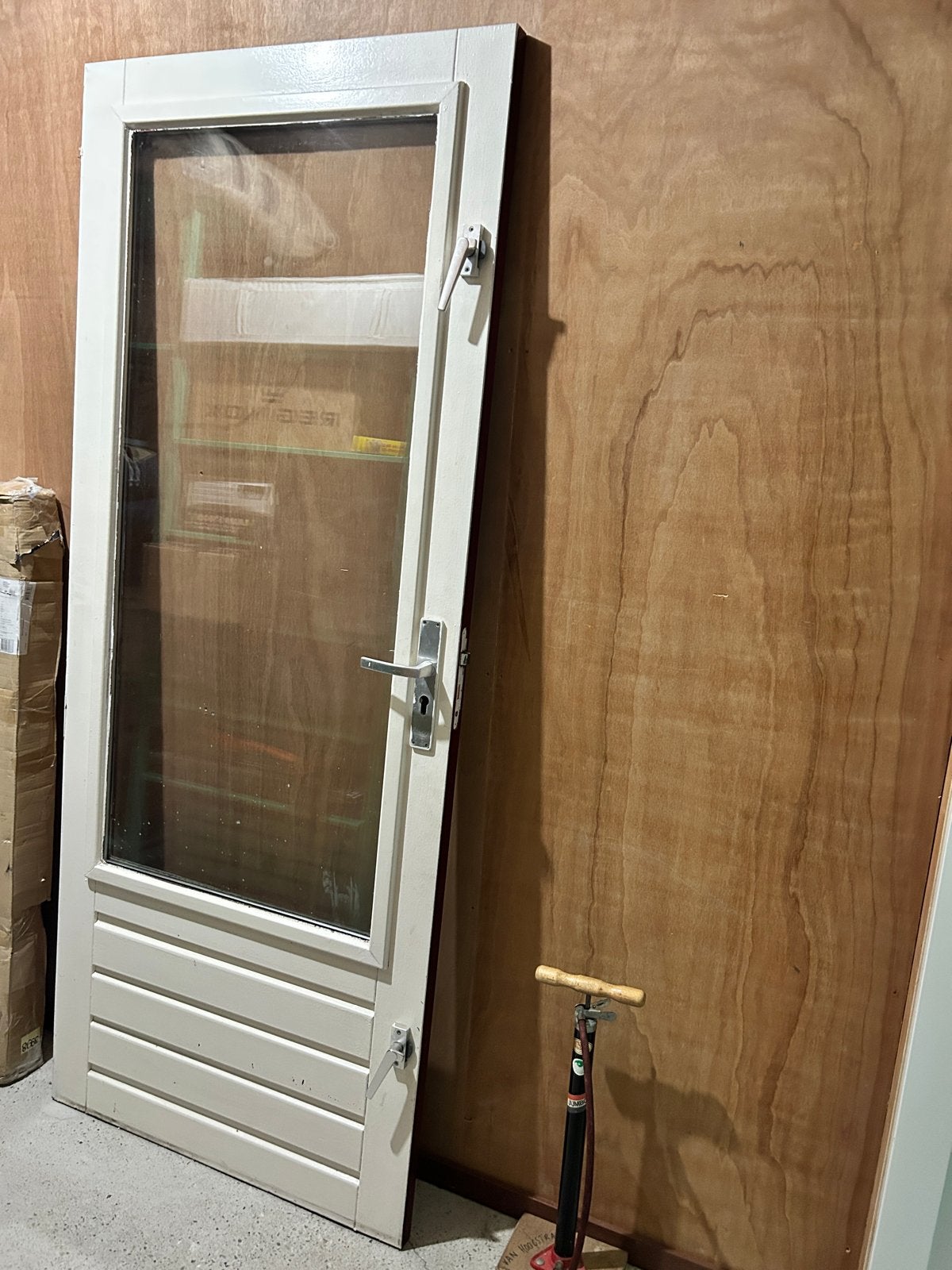 Hardhouten Buitendeur met Dubbel Glas - 825 x 2015 mm, Ophalen, Gebruikt, 80 tot 100 cm, Buitendeur