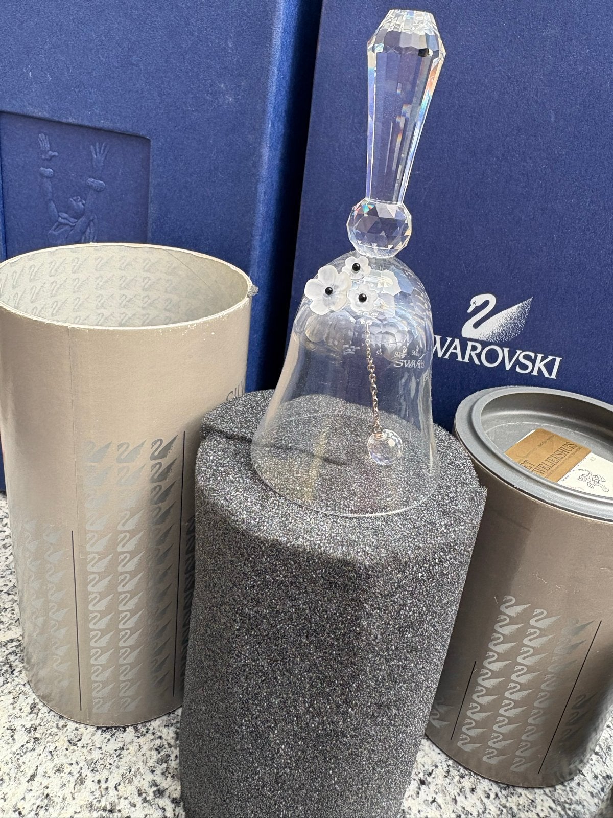 Swarovski Zilveren Kristallen Kerstbel, Ophalen, Zo goed als nieuw, Huisaccessoire
