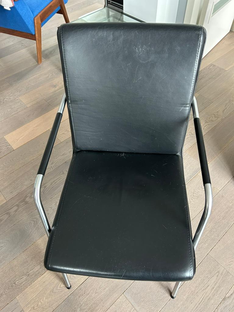 Gelderland young zoom eettafelstoelen, Huis en Inrichting, Stoelen, Ophalen, Gebruikt, Zwart, Leer