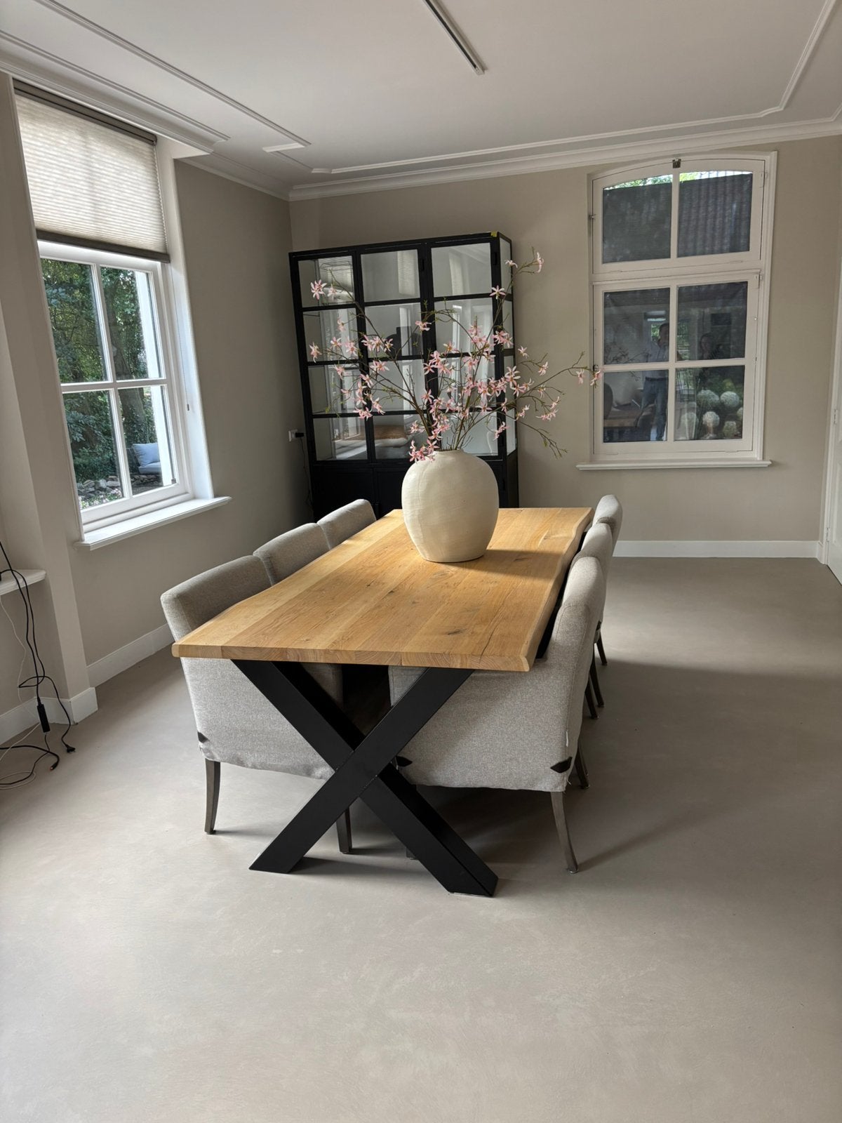 Mooie boomstam eettafel (220x106), Huis en Inrichting, Tafels | Eettafels, Ophalen, 100 tot 150 cm, Eikenhout, 200 cm of meer
