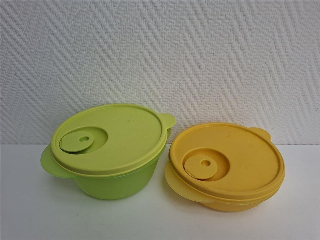 T077 Crystalwave schaaltjes en losse deksels, Tupperware, Ophalen of Verzenden, Gebruikt, Groen, Bak of Kom