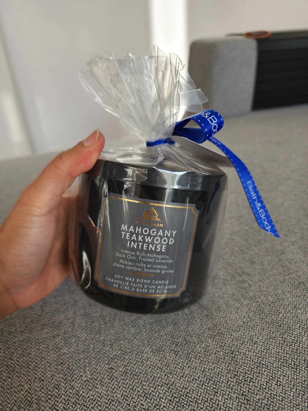 Bath & Body Works 3-wick kaars - Mahogany Taekwood Intense, Ophalen of Verzenden, Kaars, Overige merken, Zwart