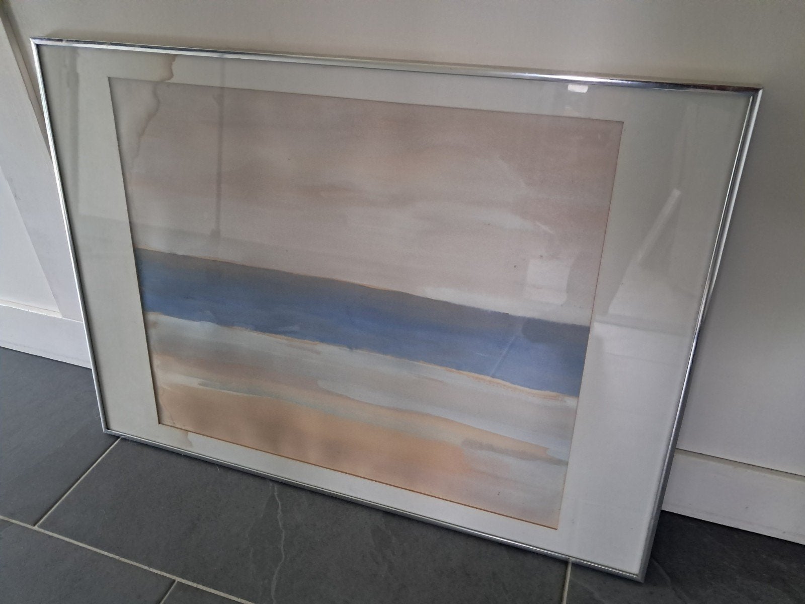 Aquarel "Ouddorp" van Kaper, 1981 - 70x50 cm, Ophalen of Verzenden