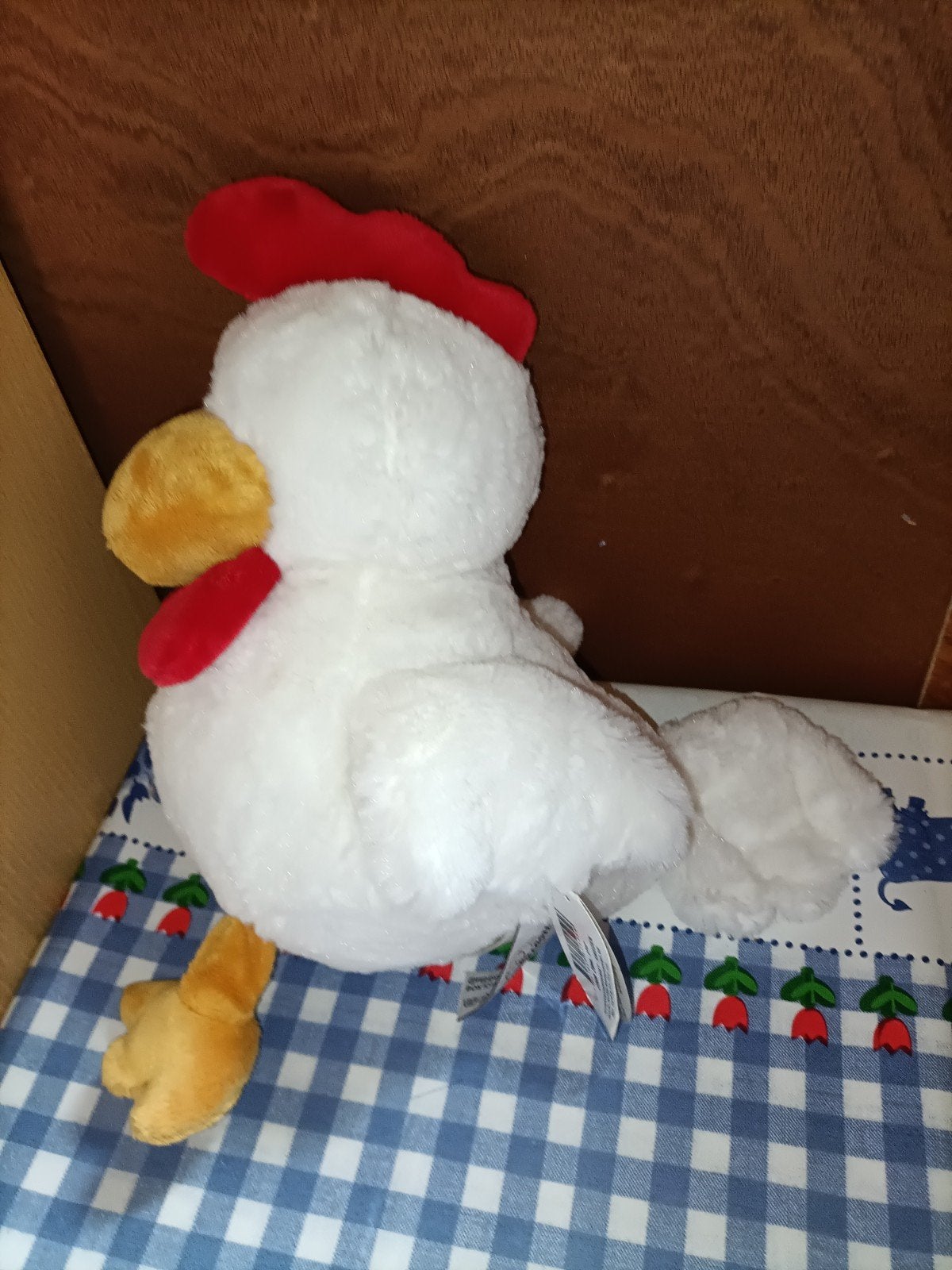 Kip knuffel wit 25 cm groot Teddy Kompaniet bastad, Ophalen of Verzenden, Zo goed als nieuw, Overige typen