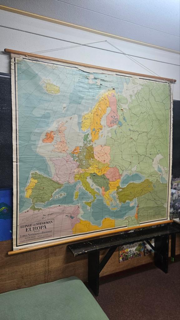 Historische kaart Europa 1945-1950 - Luinge en Stegeman, Boeken, Europa Overig, Landkaart, 1800 tot 2000, Luinge en Stegeman