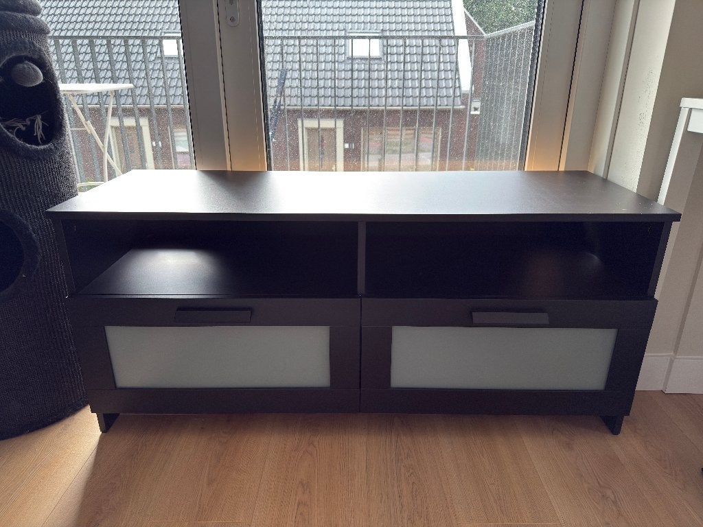 Ikea BRIMNES Tv-meubel zwart, Ophalen, 100 tot 150 cm, Zo goed als nieuw, Minder dan 100 cm