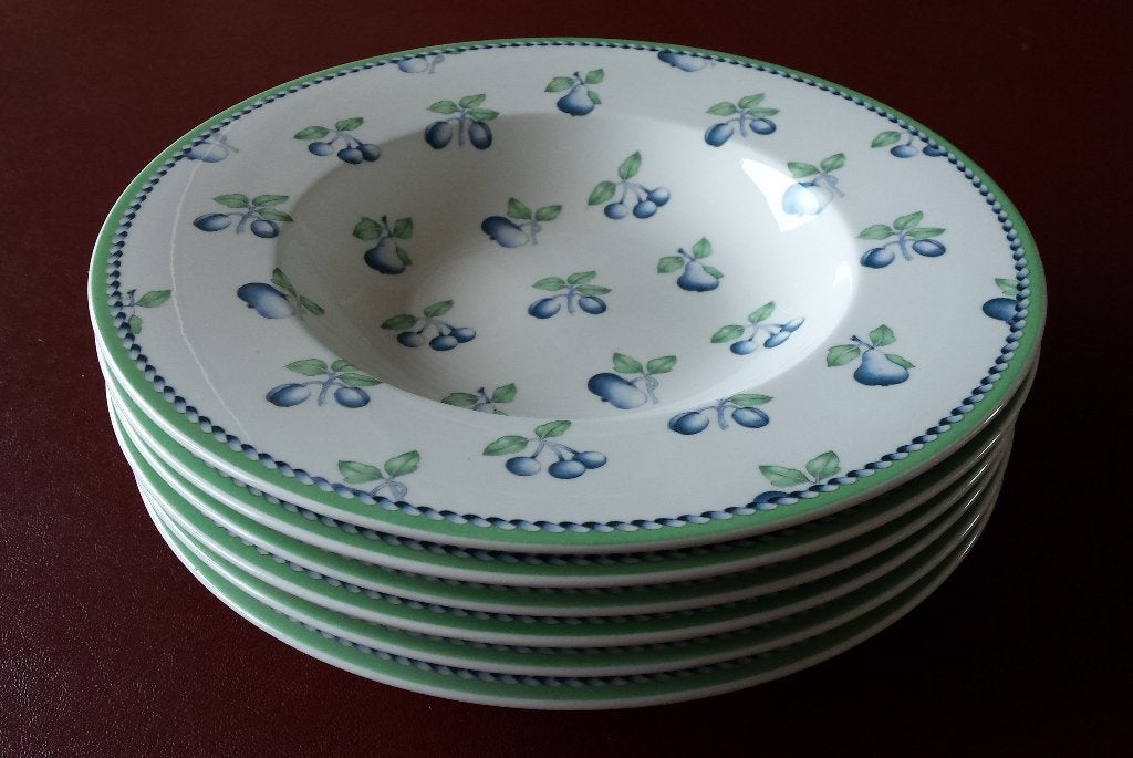 Villeroy & Boch Provence Miramar - 6 diepe borden, Ophalen of Verzenden, Zo goed als nieuw, Bord(en), Overige stijlen