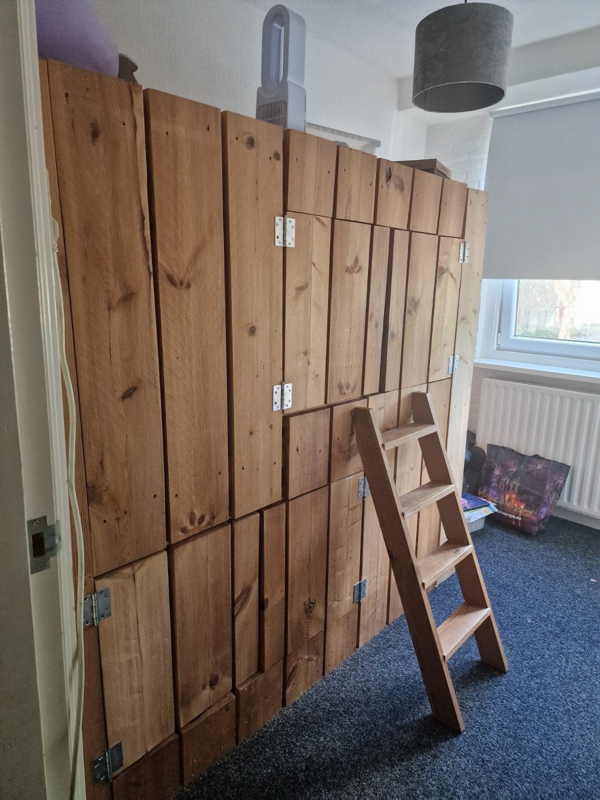 Steigerhouten stapelbed / bedstee, Ophalen, Gebruikt, Eenpersoons, Overige maten