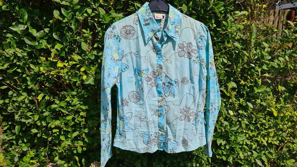 Damesblouse Miss Etam maat 38 gebloemd/geborduurd, Miss Etam, Ophalen of Verzenden, Gedragen, Maat 38/40 (M)
