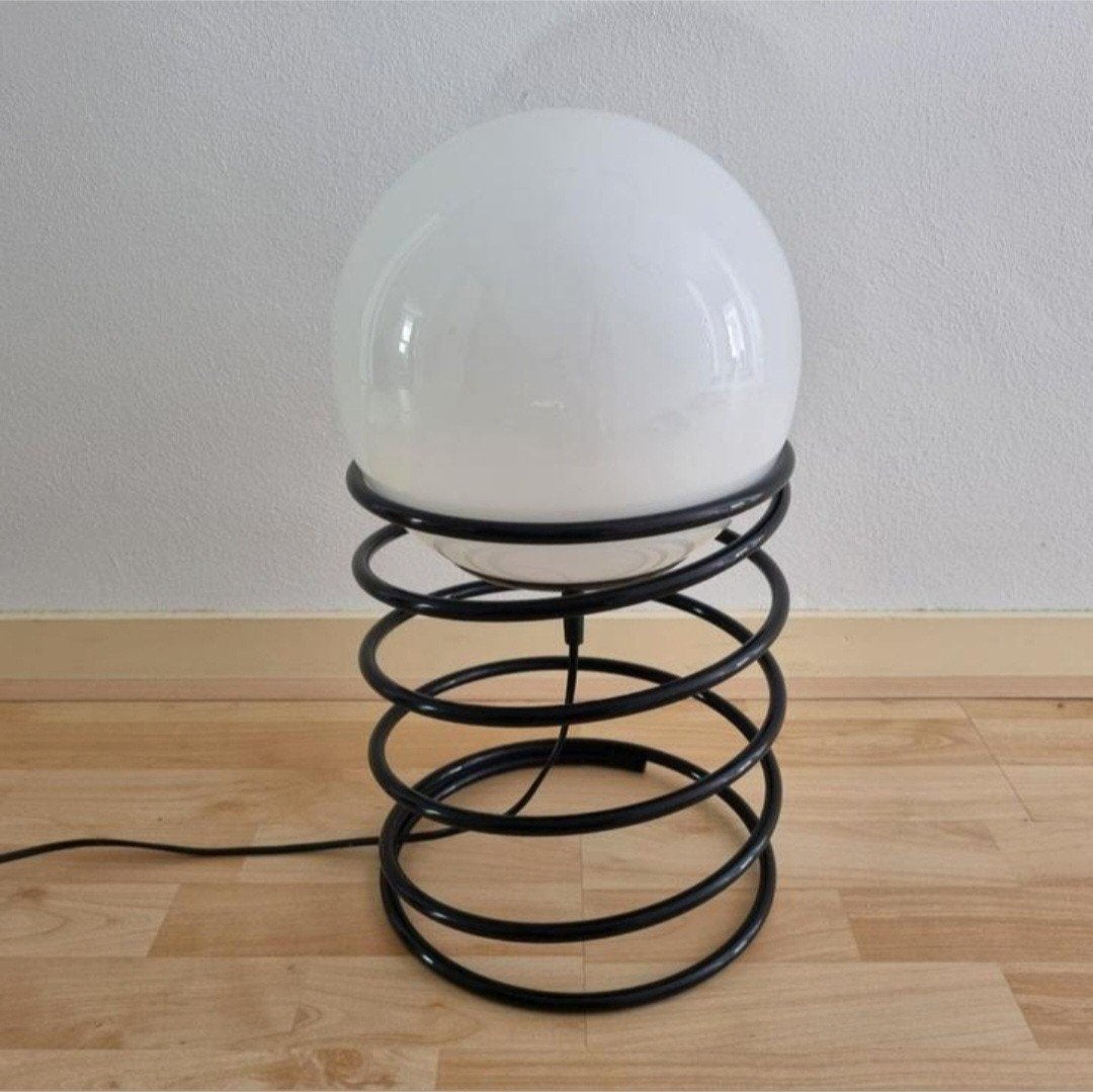 vintage zwarte woja spiraal lamp, Ophalen of Verzenden, Zo goed als nieuw