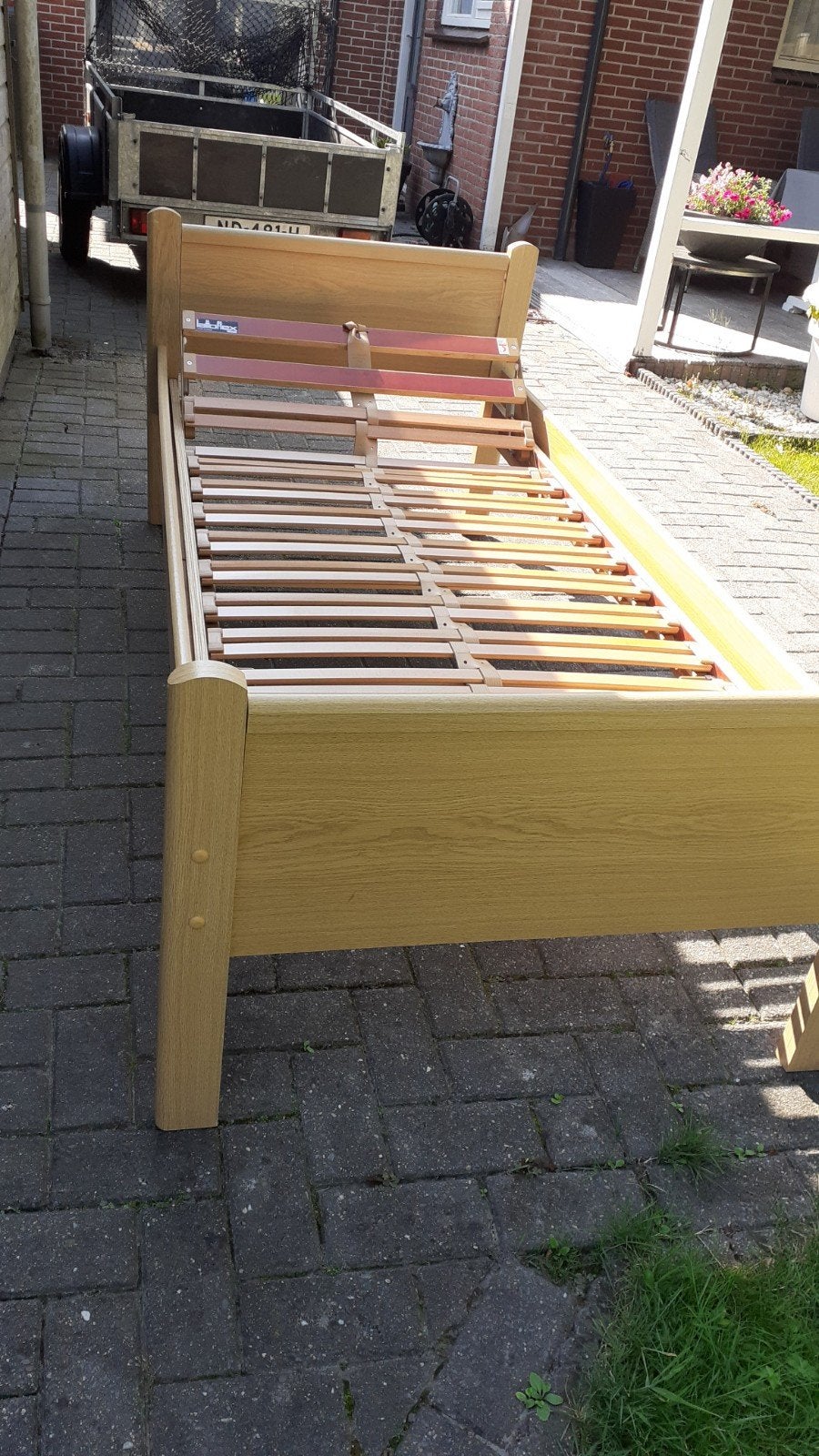 Seniorenbed met verstelbare lattenbodem NU €60,00, Verstelbaar, 90 cm, Eenpersoons, Ophalen of Verzenden