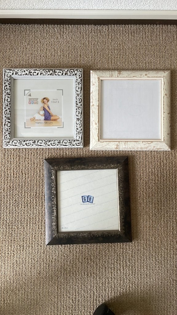 Fotolijsten 20x20cm hout in wit/creme/zwart-briun-goud, Standaard fotolijst, Ophalen of Verzenden, Met glas, Hout