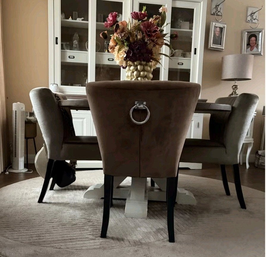 Rofra  6  stuks -eetkamerstoelen - Zo goed als nieuw, Ophalen, Bruin, Zo goed als nieuw, Stof