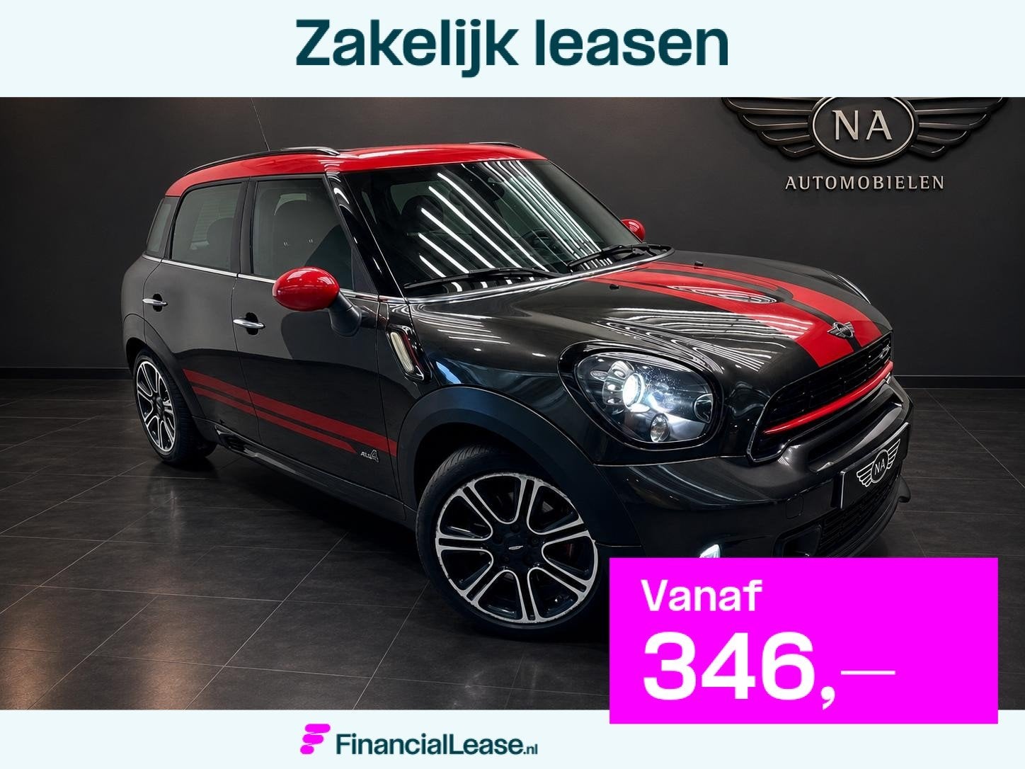 MINI Countryman 1.6 John Cooper Works ALL4 Chili, Gebruikt, Leder en Stof, 218 pk, Vierwielaandrijving