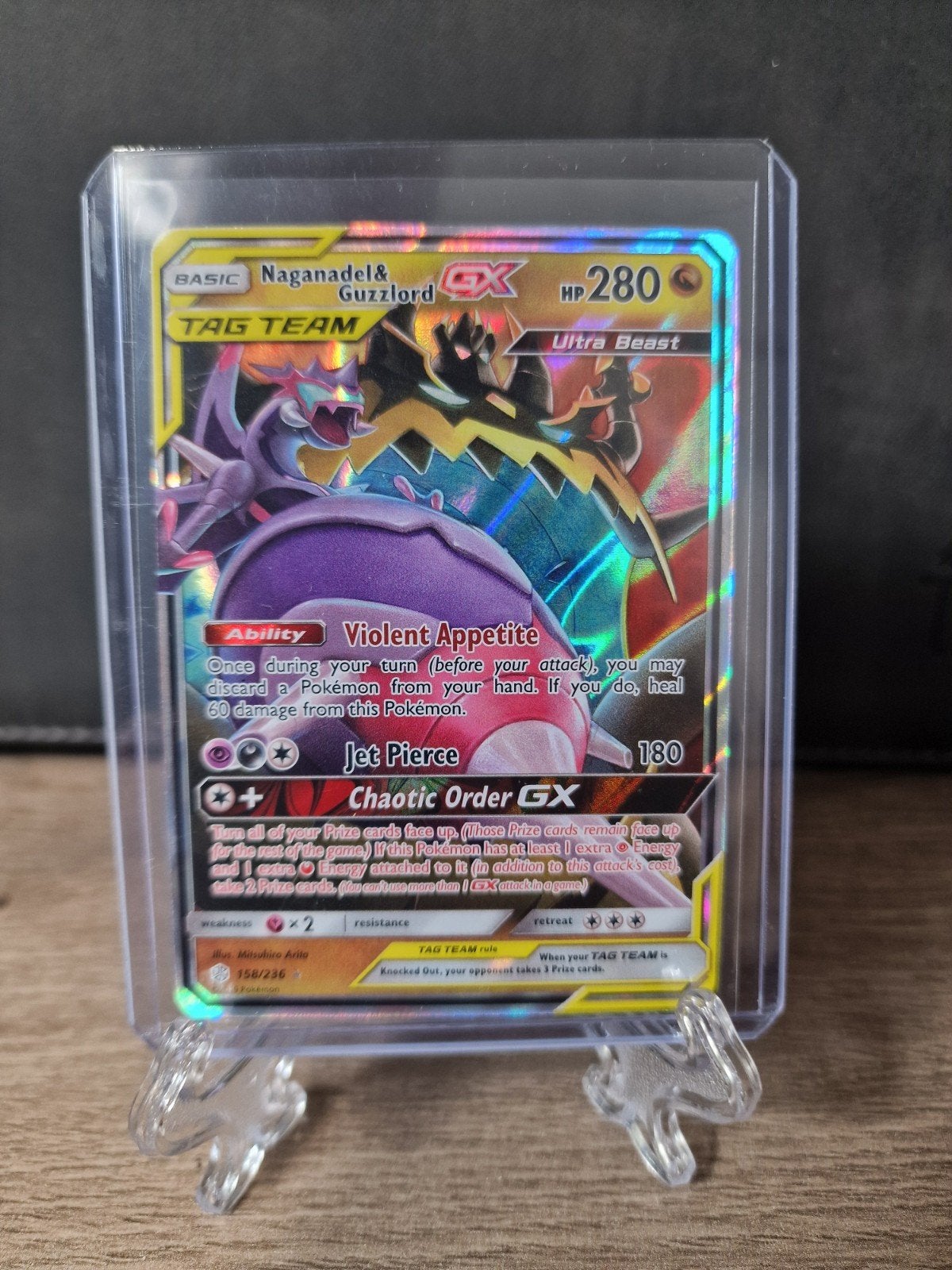 Naganadel & Guzzlord GX, Ophalen of Verzenden, Zo goed als nieuw, Losse kaart, Foil