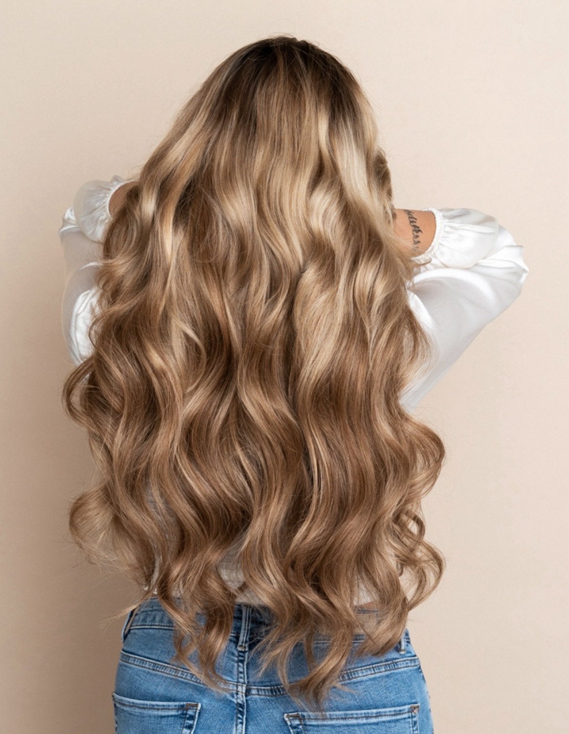 Haar extensions nephaar hair extensions bride clip in, Ophalen of Verzenden, Zo goed als nieuw, Pruik of Haarverlenging