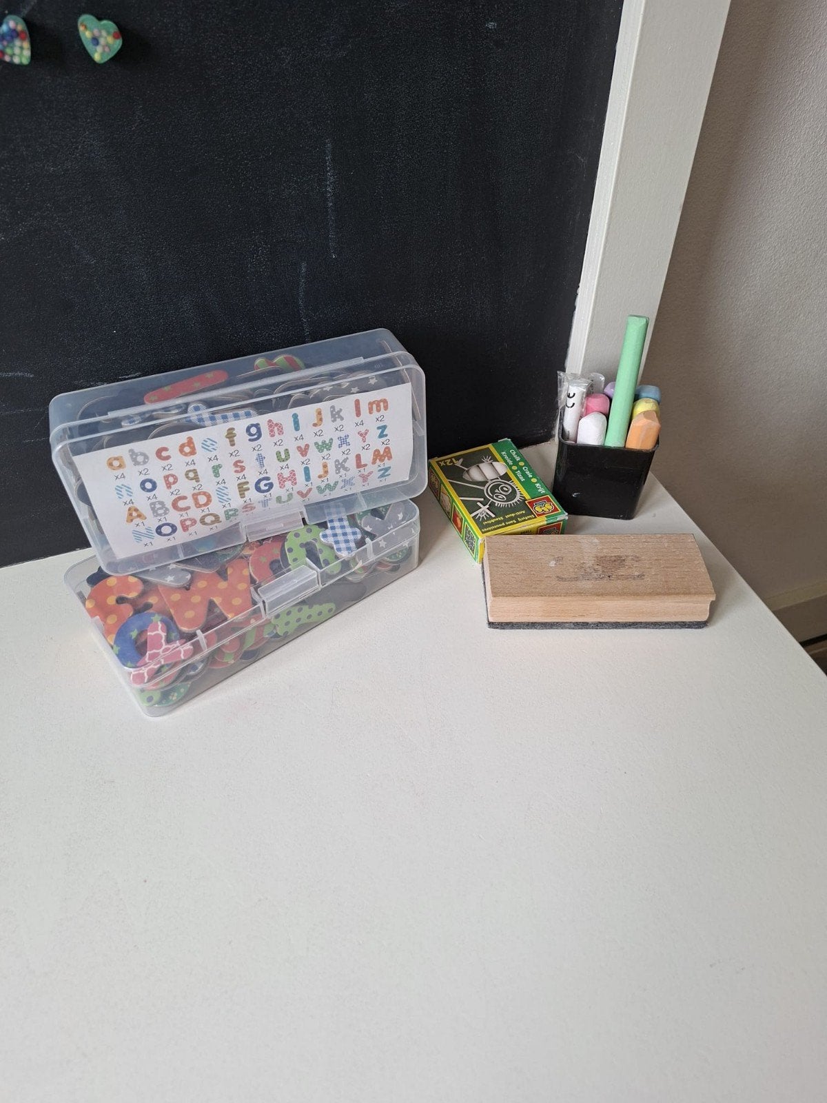 Kinder Bureau met Krijtbord en Lade - Wit, Ophalen, Tafel(s)