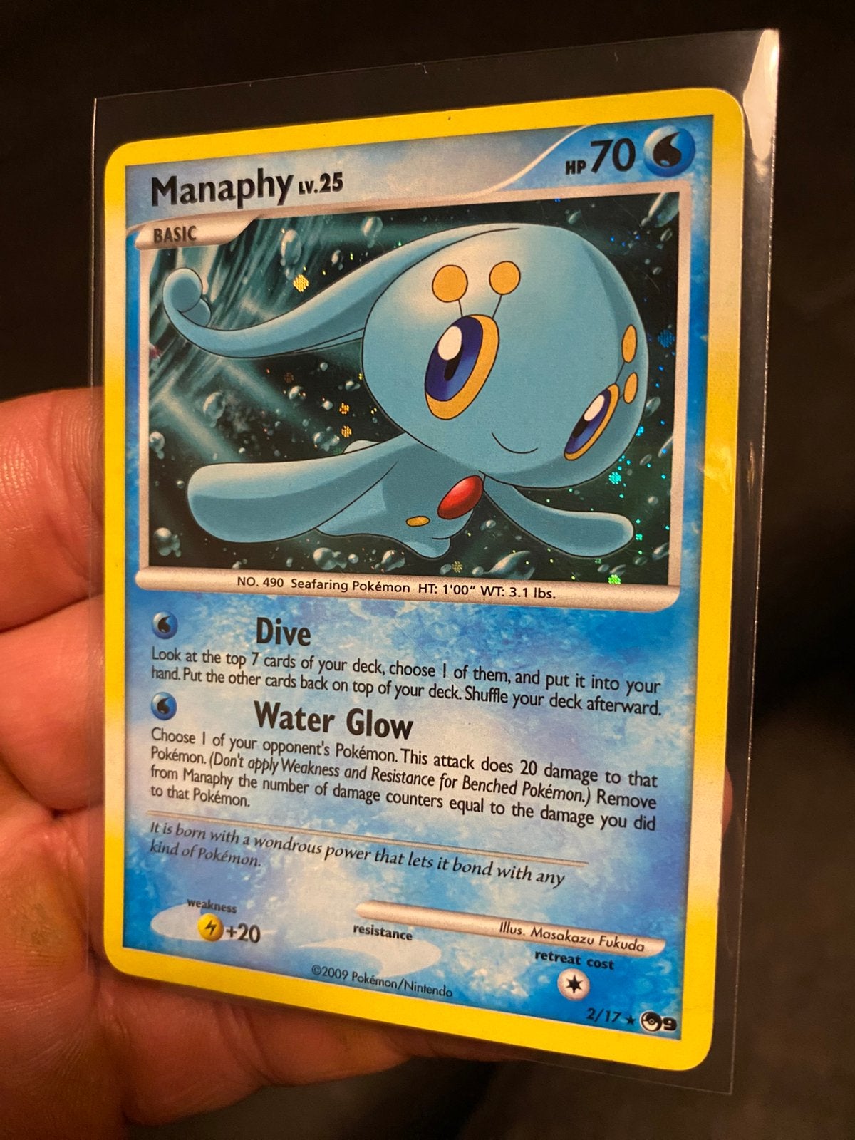 Manaphy holo vintage kaart, Verzenden, Zo goed als nieuw