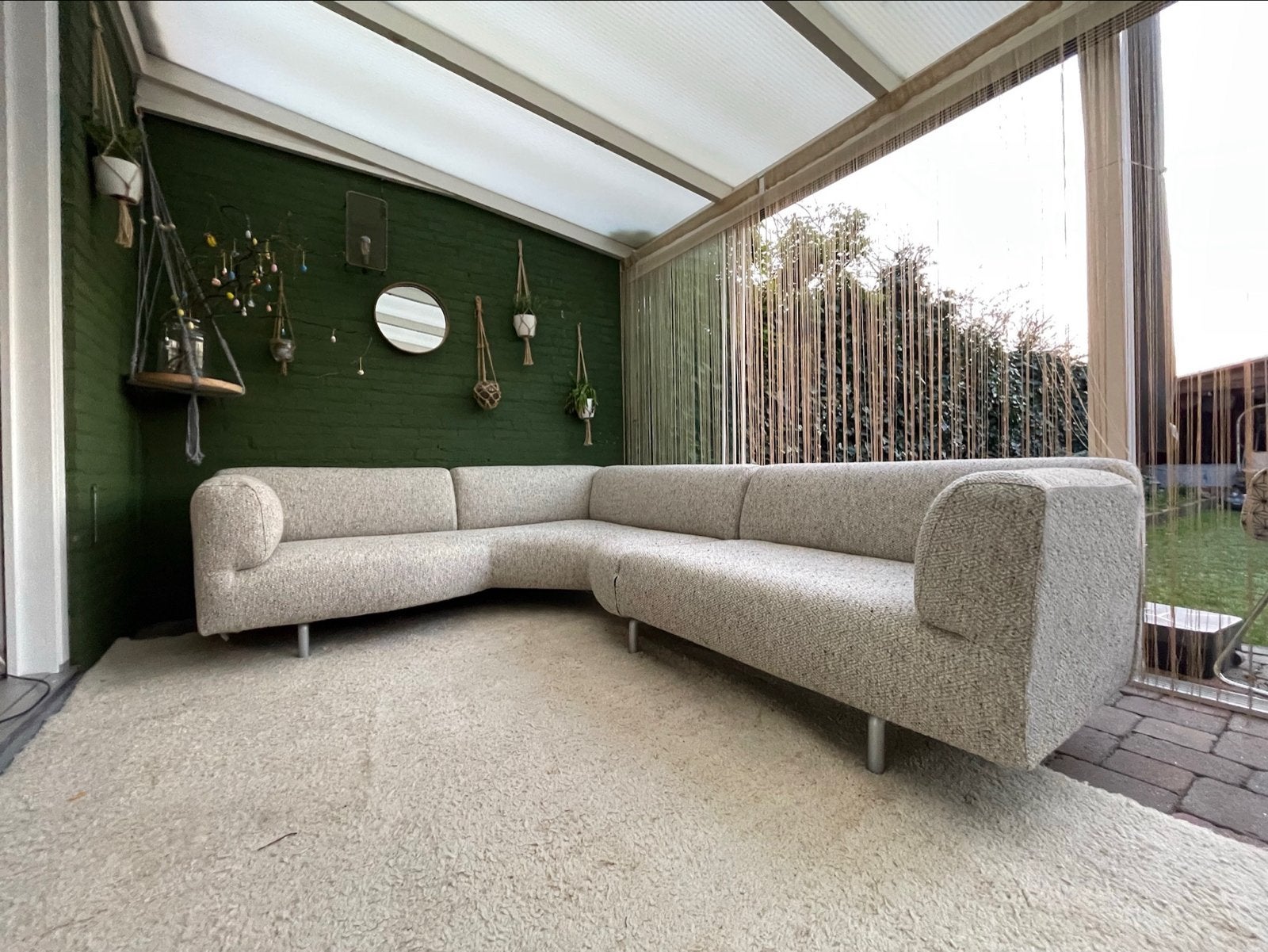 Cassina Met Hoekbank - Recent Bekleed - Wollen Stof, Huis en Inrichting, Banken | Bankstellen, Ophalen, 250 tot 300 cm, Gebruikt