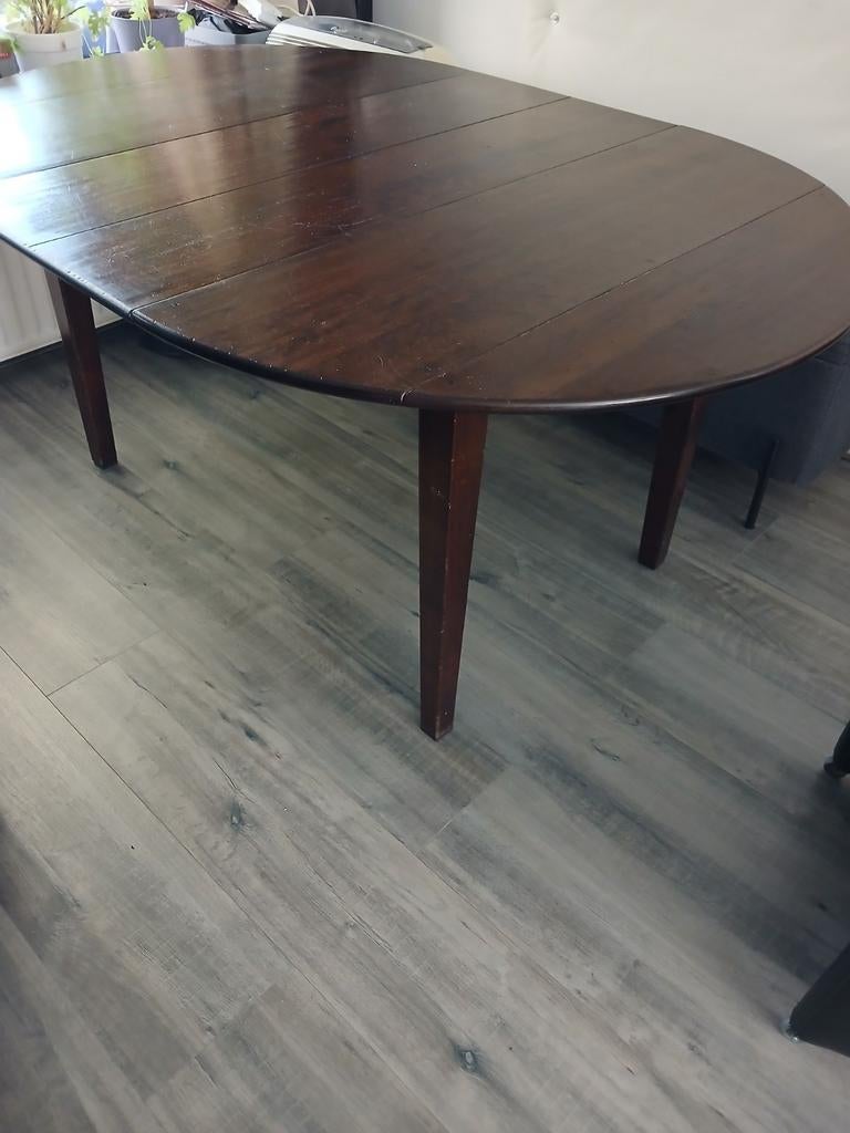 Uitschuifbare eettafel van kersenhout, Ophalen, Gebruikt, 100 tot 150 cm, 150 tot 200 cm